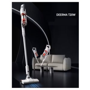 Deerma Cordless Vacuum Cleaner, Rechargable, Long battery Life, 35 Minutes Operation, 18kPa Strong Suction Power, 9-Cone Deerma Cyclonic Efficient Filtration, Lightweight and Easy to Use 180 W T20W WHITE