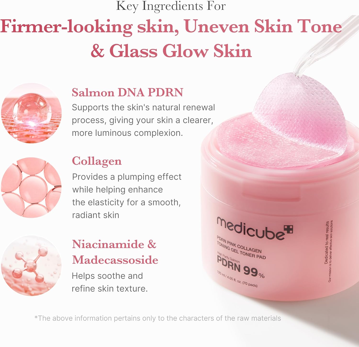 medicube Salmon DNA PDRN Pink Collagen Jelly Pad Korean Gel Toner Pads with Niacinamide, Madecassoside, Retinol Soothing, Radiance & Uneven Skin Tone Korean Skin Care 70Pads - Image 7