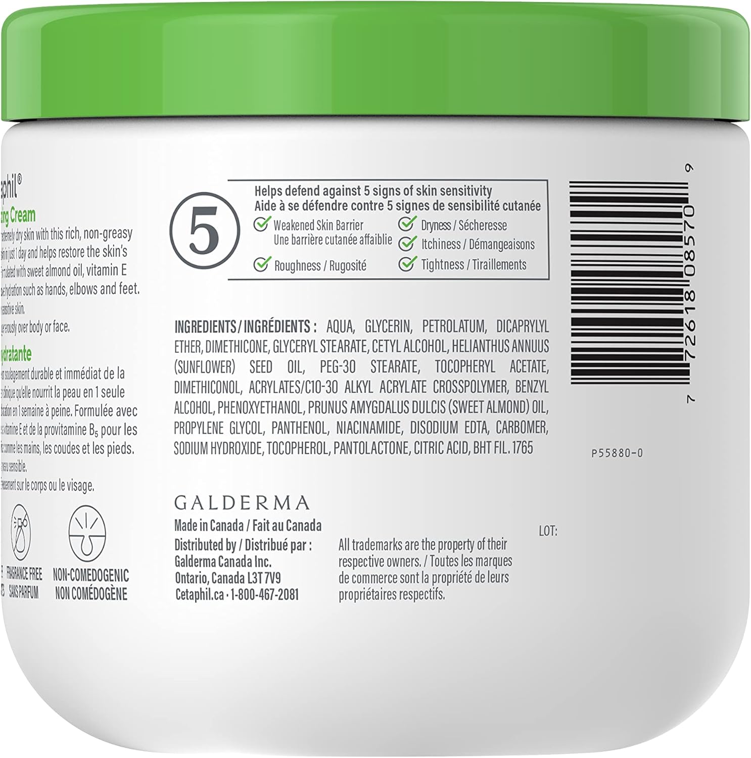 Cetaphil Moisturizing Cream, Face & Body Moisturizer for Men & Women, Dry to Very Dry and Sensitive Skin, Unscented, 453g - Image 2