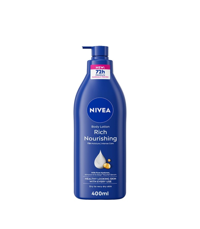 NIVEA Body Lotion for Dry to Very Dry Skin, Rich Nourishing, 5in1 Complete Care, 72H Intense Moisture, 400ml