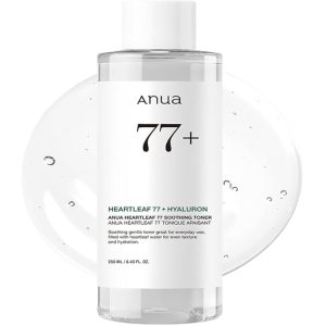 ANUA Heartleaf 77 Soothing Toner, Moisturizing & Calming Facial Toner for Glass Skin, Panthenol, Hyaluronic Acid, Hydration for Sensitive Skin, Vegan, Korean Skin Care, Daily Toner, 250ml  8.45 fl.oz.)