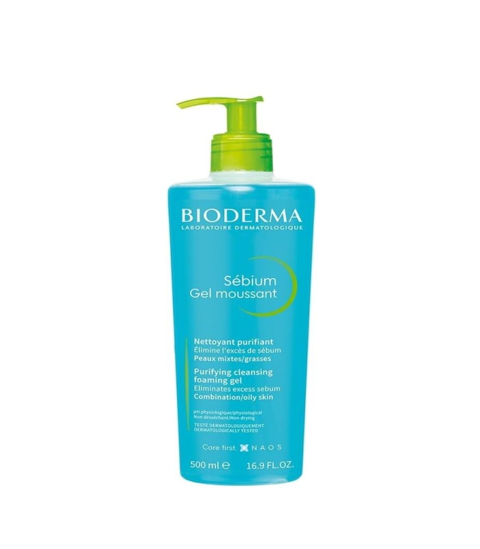 Bioderma Sebium Purifying Cleansing Foaming Gel - Combination to Oily Skin, 500ml