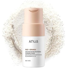 ANUA Rice Enzyme Brightening Cleansing Powder, Rice Mask, Ceramide, Gentle Face Wash for Brightening, Radiant Skin, Facial Cleanser for Dry Skin, Korean Skincare, Fragrance Free, 40g1.41fl.oz.