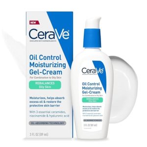 CeraVe Oil Control Moisturizing Gel-Cream, Face Moisturizer for Oily Skin, Niacinamide, Hyaluronic Acid & Oil Absorbing Technology To Rebalance Oily Skin, Non-Comedogenic, Fragrance Free & Oil-Free