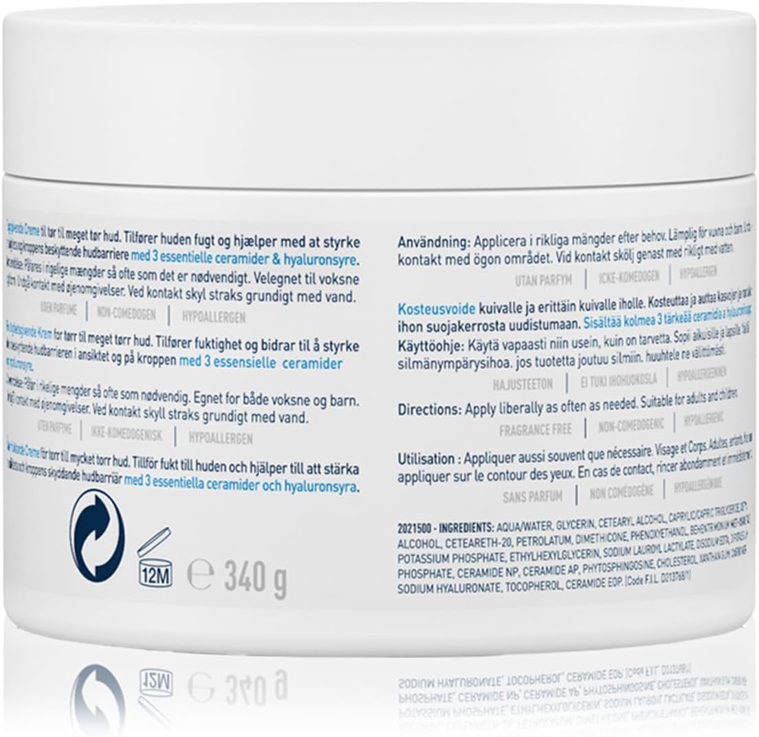 Cerave Moisturizing Cream for Dry Skin with Hyaluronic Acid 340G - Image 7