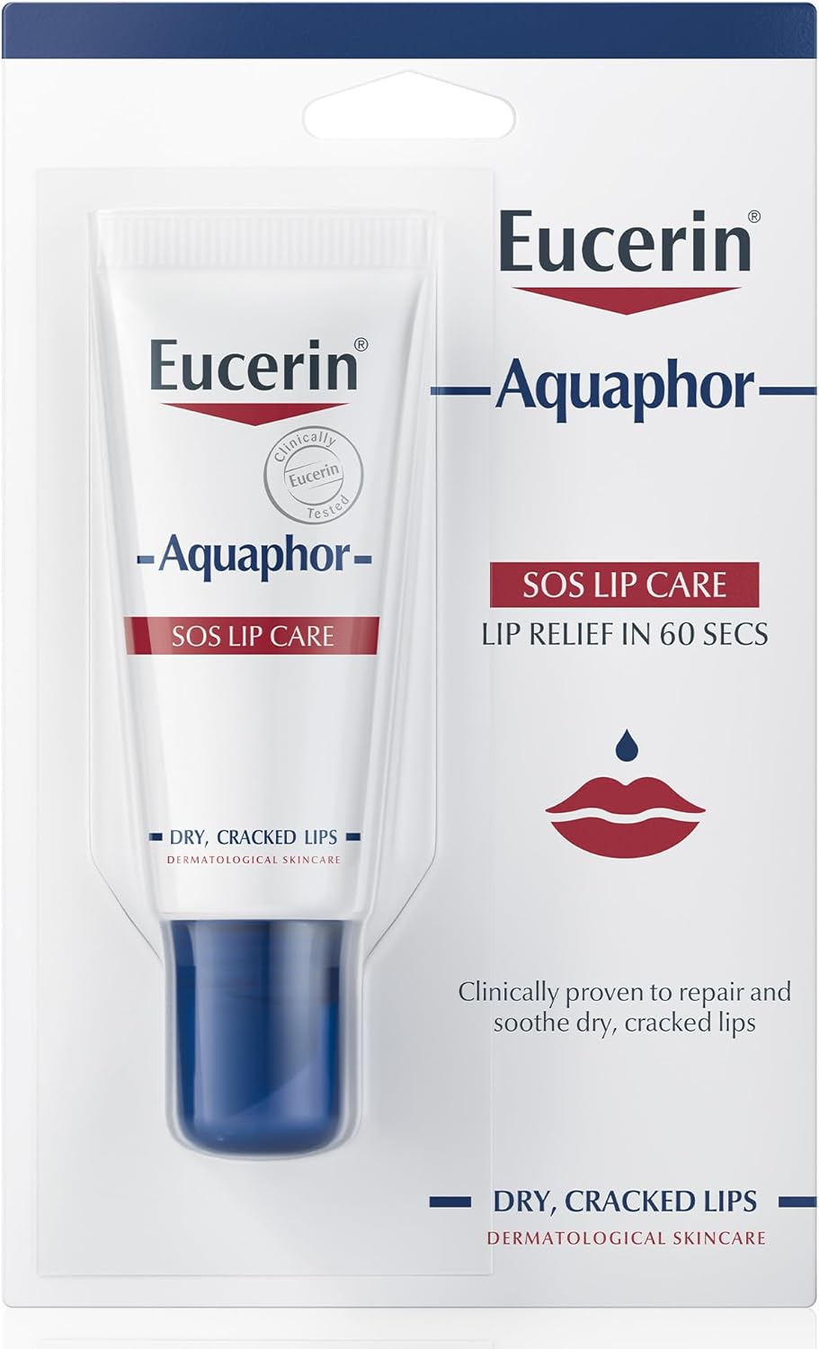 Eucerin Aquaphor SOS Lip Repair Lip Balm, Immediate 60-Seconds Lip Care and Relief, Moisturizing Effect for Dry and Cracked Lips, 10ml - Image 3