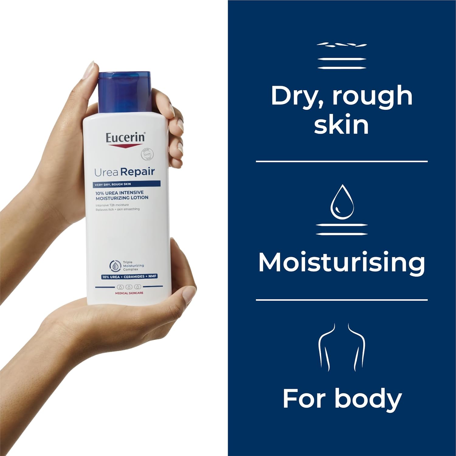 Eucerin UreaRepair Plus 10% Urea Body Lotion with Ceramide, Immediate 48-Hour Relief for Dry Skin, Daily Body Moisturizer for Dehydrated Skin, Suitable for Mature & Diabetic Skin, 250ml - Image 5